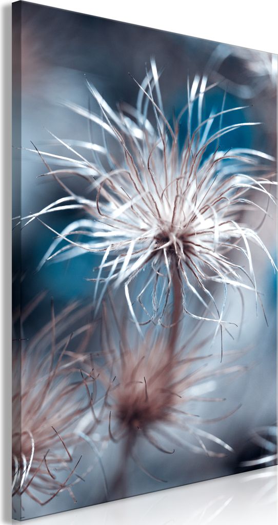 Vlies Leinwandbild - Plant in Blues (1 Part) Vertical 40x60 cm Blumen b-A-0478-b-a
