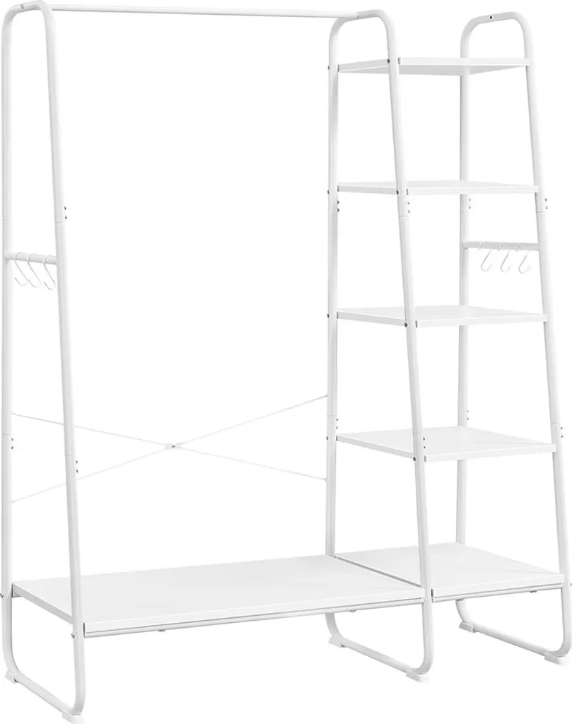 Porte-manteau mural gain de place 6 crochets blanc pour petit espace