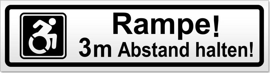 Rampe! Motiv 3m Abstand halten! Magnetschild Schild magnetisch