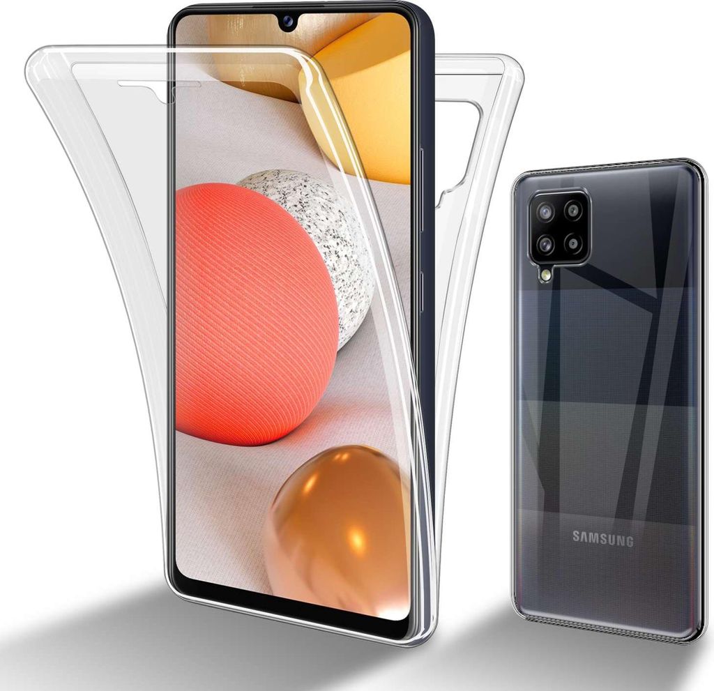 Cadorabo Hülle für Samsung Galaxy A42 4G in TRANSPARENT 360° Full Body Schutzhülle Front und Rückenschutz, Rundumschutz mit Displayschutz Back...