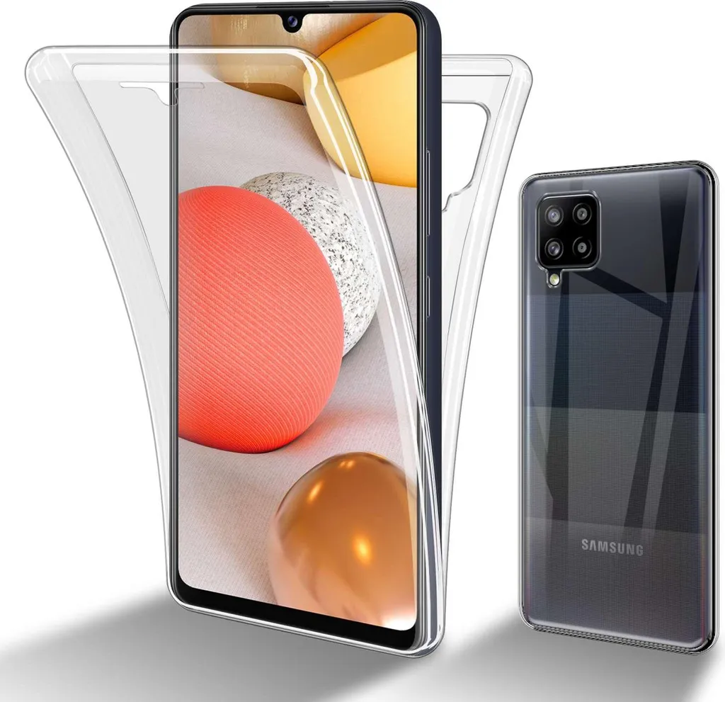 CXKJ Custodia per Cat S42 (5.5 Pollice) Nero Cover + Pellicola Vetro Temperato, Morbido Silicone Custodie Protettivo TPU Gel Cover Protezione Slim