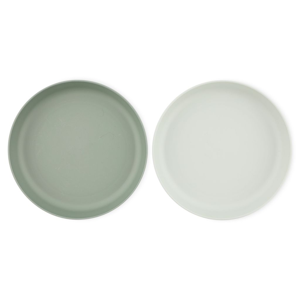 Trixie PLA Frühstücksteller 2er-Pack - nachhaltiges Kindergeschirr Olive