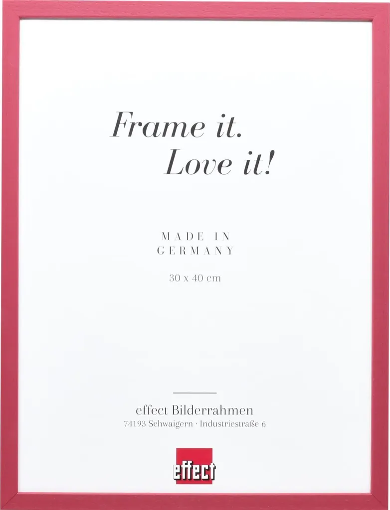 Cornice in legno fantasia profilo 35 rosso 24x30 cm vetro acrilico