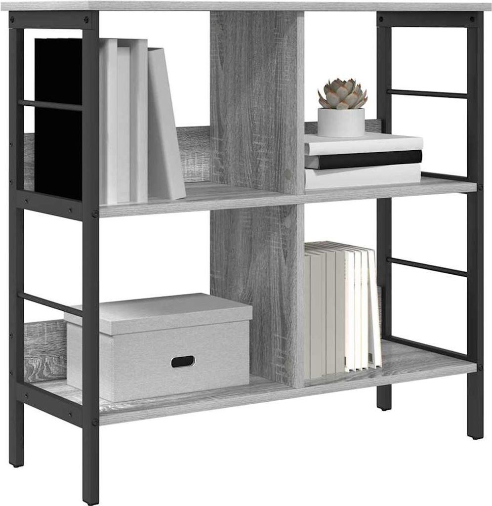 Cloris Designermöbel Bücherregal Graues Sonoma 82 x 32 x 79cm Holzwerkstoff - 2026Neu939446 - Bücherregale