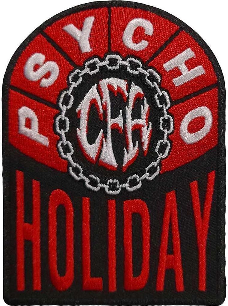 Pantera - Aufnäher zum Aufbügeln "Psycho Holiday" - Baumwolle RO3138 (Einheitsgröße) (Schwarz/Rot)