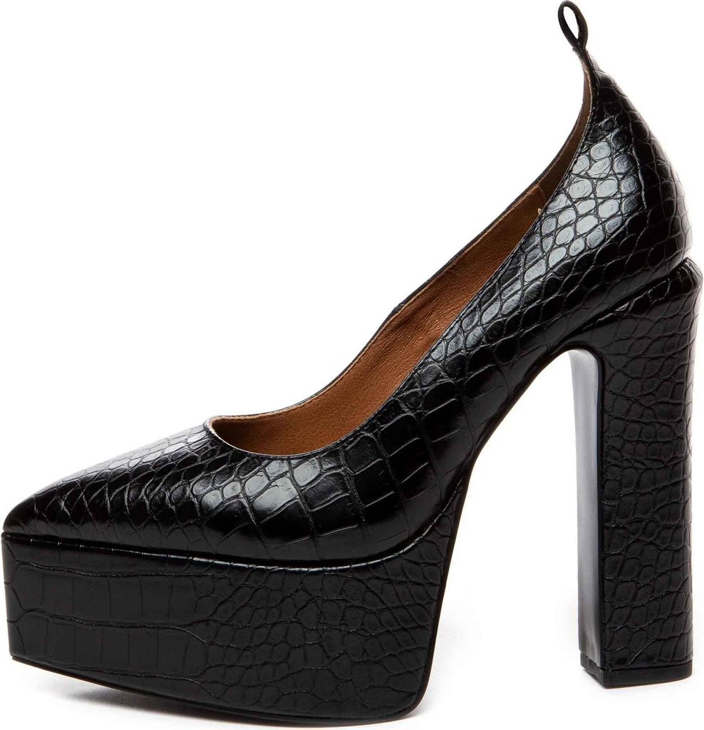 Giaro Pumps in Übergrößen Schwarz STYLET BLACK CROCK große Damenschuhe