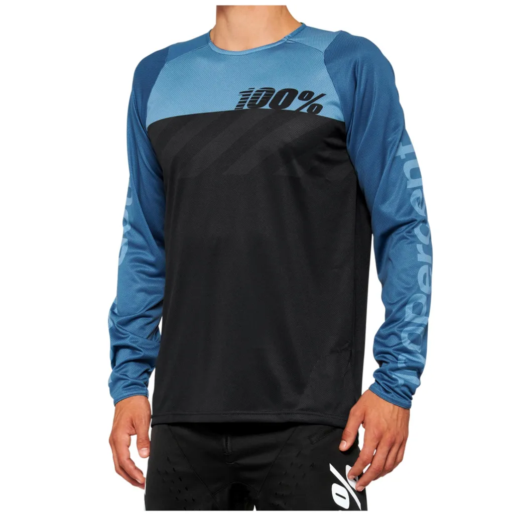 Maillot VTT Respirant 100% R-Core Homme en Taille L Bleu Noir