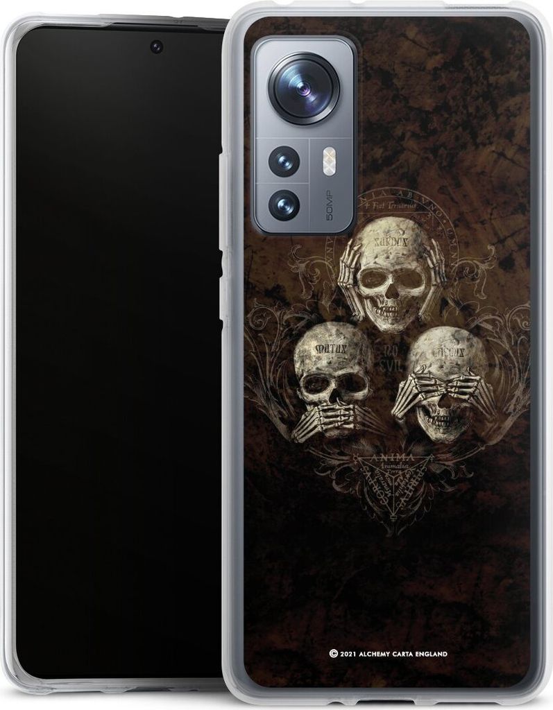 DeinDesign Handyhülle für Xiaomi 12 5G Silikon Hülle Case Smartphone Schutzhülle Art Gothic Totenköpfe