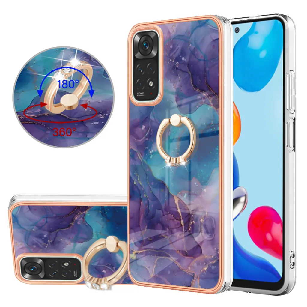 Cover Viola Xiaomi Redmi Note 11S 4G Custodia Silicone Ring Holder