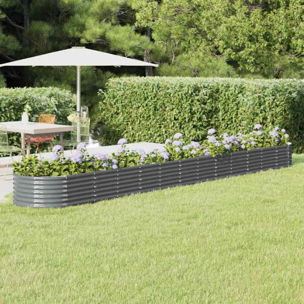 vidaXL Hochbeet Verzinkter Stahl 512x80x36 cm Anthrazit