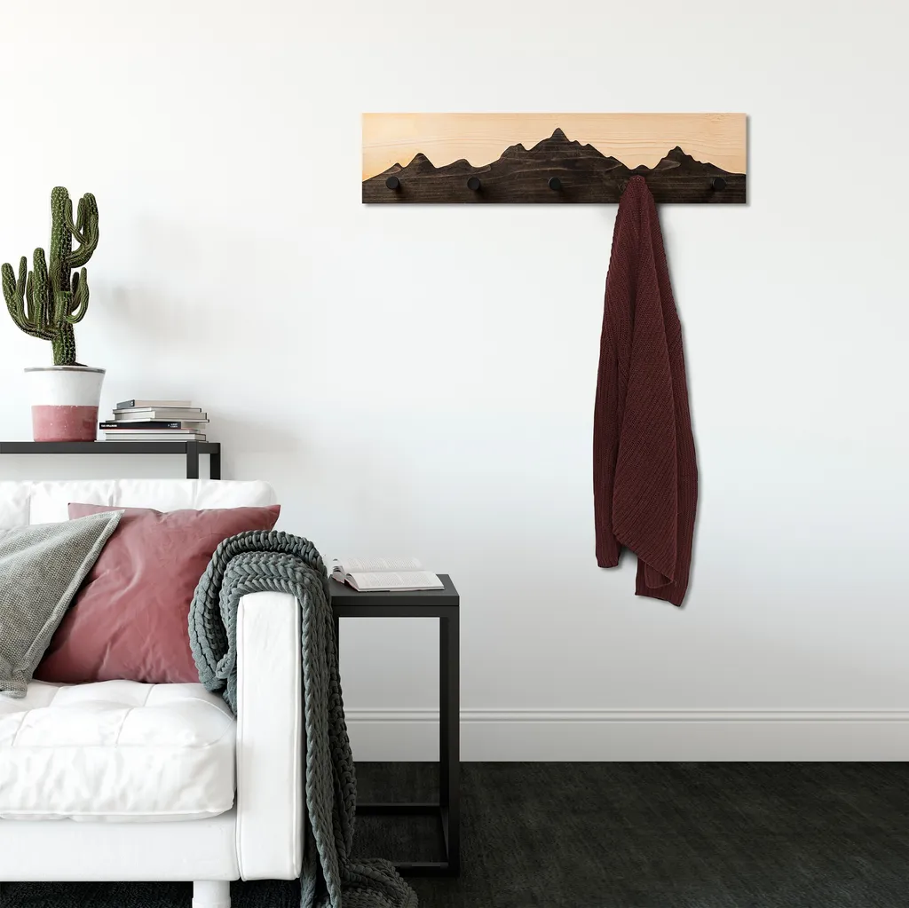 Appendiabiti Design Wallity Mountain 3 - Legno e Metallo Contemporaneo