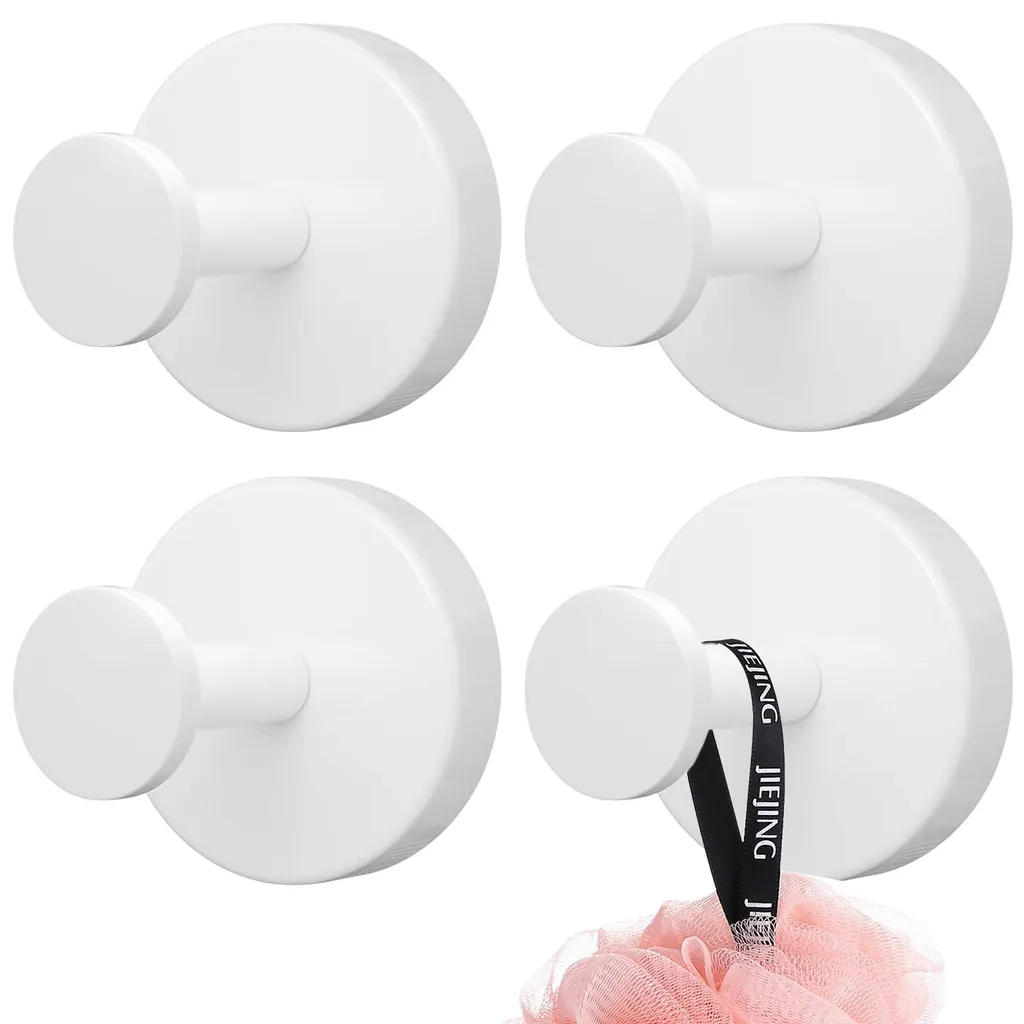 Fixation sans trou : lot de 4 crochets ventouse inox blanc anti-chute