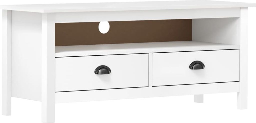 Maison Exclusive - TV-Schrank Hill Weiß 110x40x47 cm Massivholz Kiefer