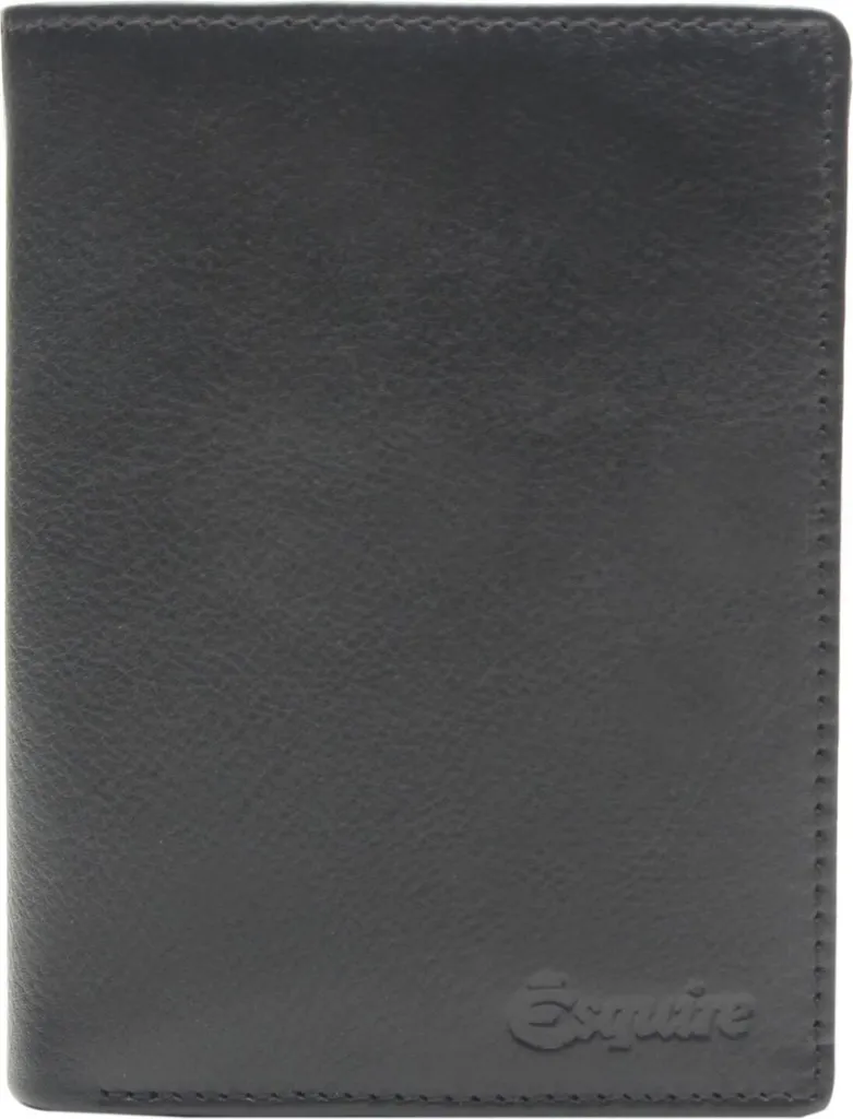 Esquire Pelle Portafoglio Peru Wallet Black Nero - Vero Cuoio RFID