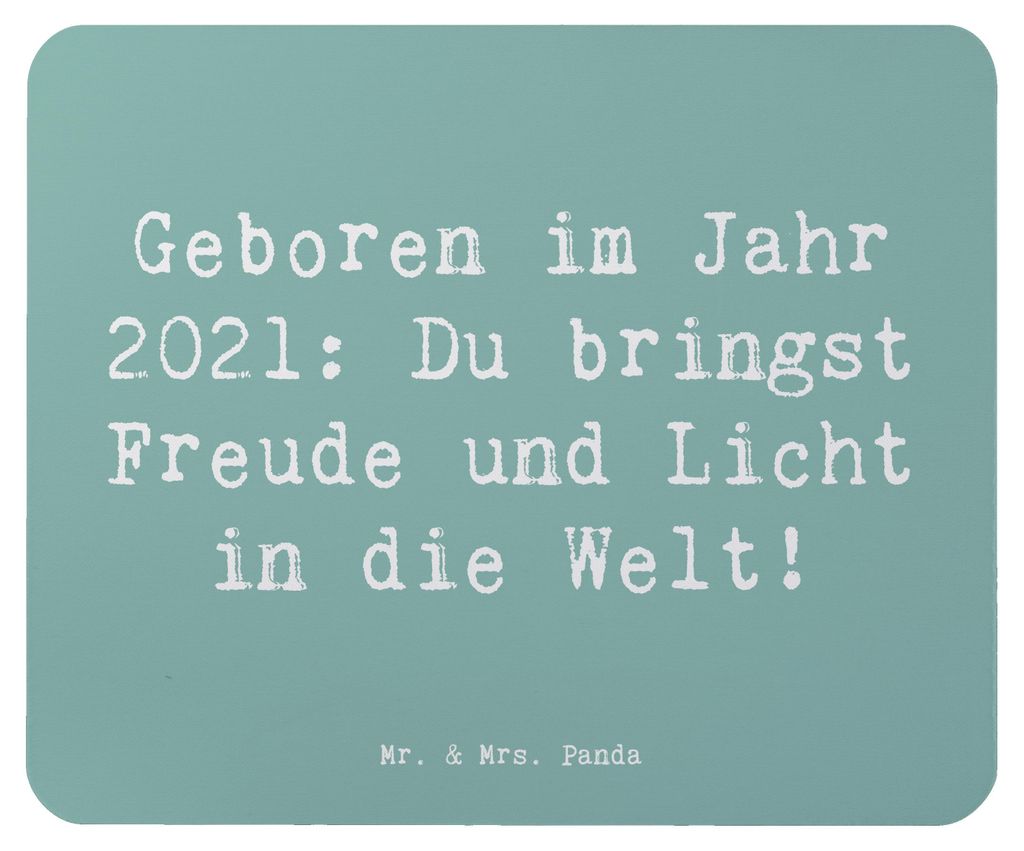 Mr. & Mrs. Panda Mousepad Spruch 2021 Geburtstag Freude - Meeresbrise - Geschenk, neues Leben, Neugeborenes, Geburtsjahr, Happy Birthday, Mauspad, ...
