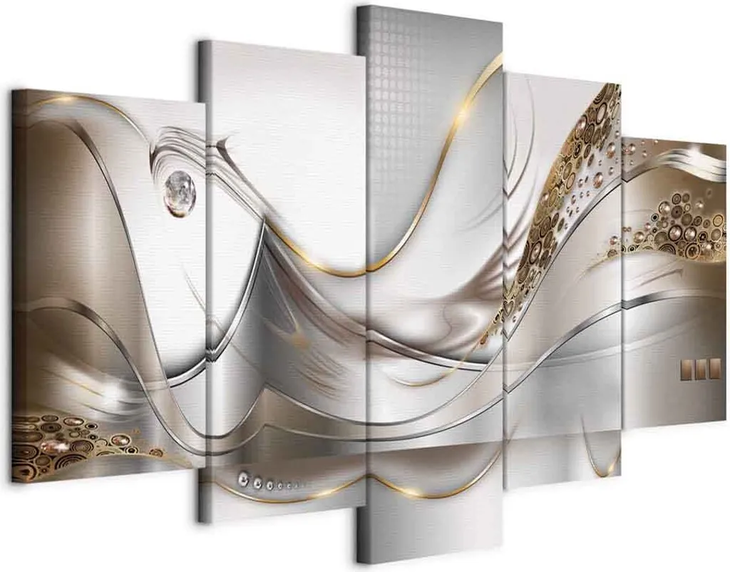 Volo d'oro 225x112,5 - Quadro Astratto XXL per Camera da Letto