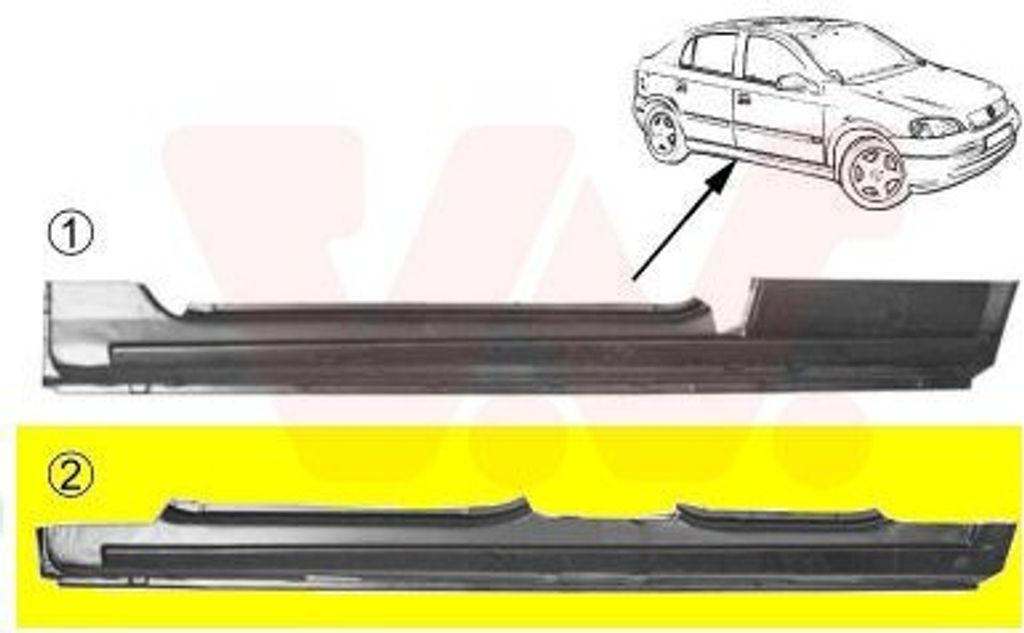 VAN WEZEL 3742104 Schweller Reparaturblech Einstiegblech Rechts für OPEL Astra G CC (T98) Astra G Caravan (T98) Astra G Limousine (T98)