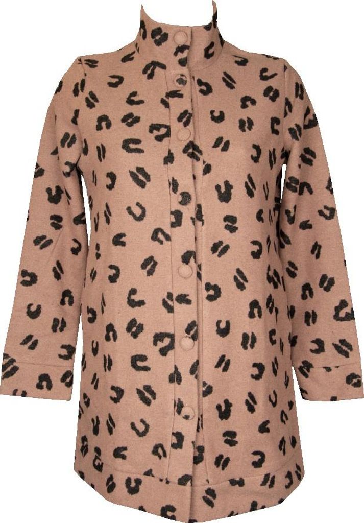 RAGNO Damen-Bademantel, kurze Jacke, vorne offen mit Knöpfen und Seitentaschen, Winter-Öko-Fleece, Artikel DM24NR, Taglia 52, Cotone 50%,Polieste...