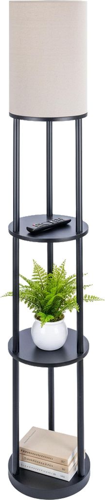 Stojací lampa Relaxdays s policí, rozměry: 180 x 30 cm, Obrázek produktu 