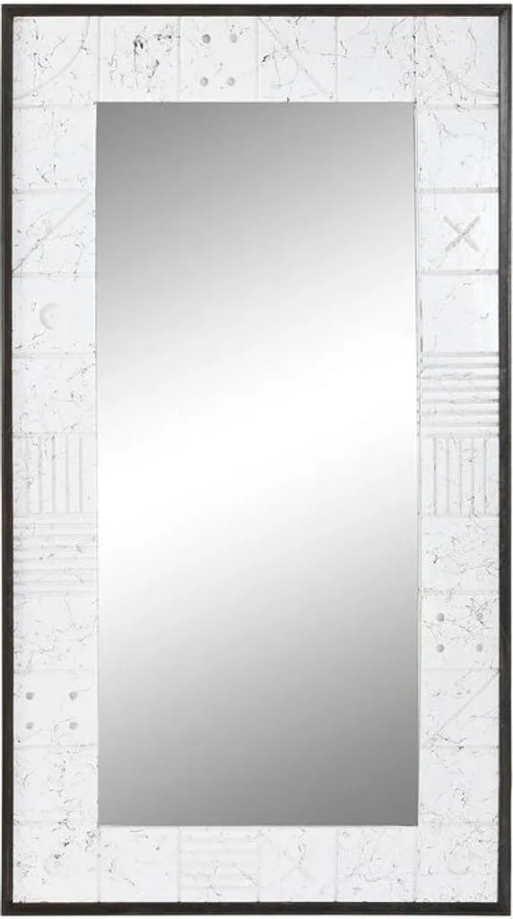 Miroir mural DKD Home Decor 130 x 70 cm en verre et bois blanc moderne