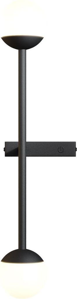 LED Wandleuchte Glas Metall mit Dimmer 3000 K warmweißes Licht 800 lm 48 cm hoch Schalter Schwarz Weiß Modern