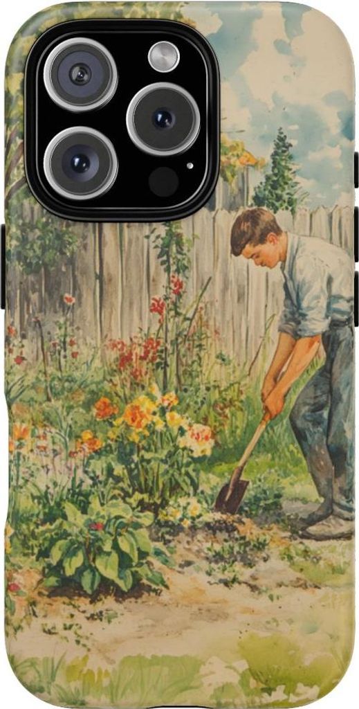Gartenarbeit im Blumenparadies – Hülle Kompatibel mit iPhone 16 Pro