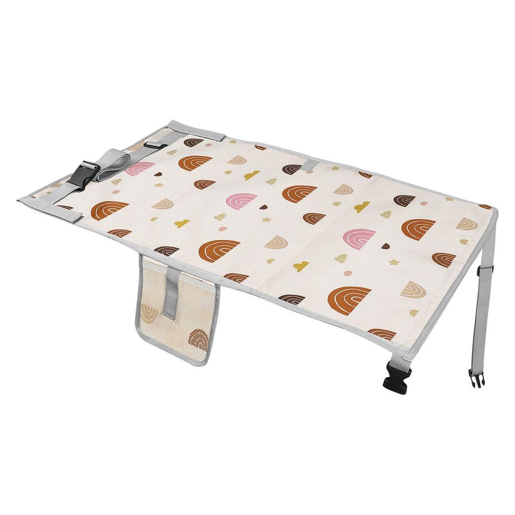 Sitzverlängerung Flugzeug Kinder für Kurzstrecken Flugreisen, Faltbar, Beige 76x44,5 cm