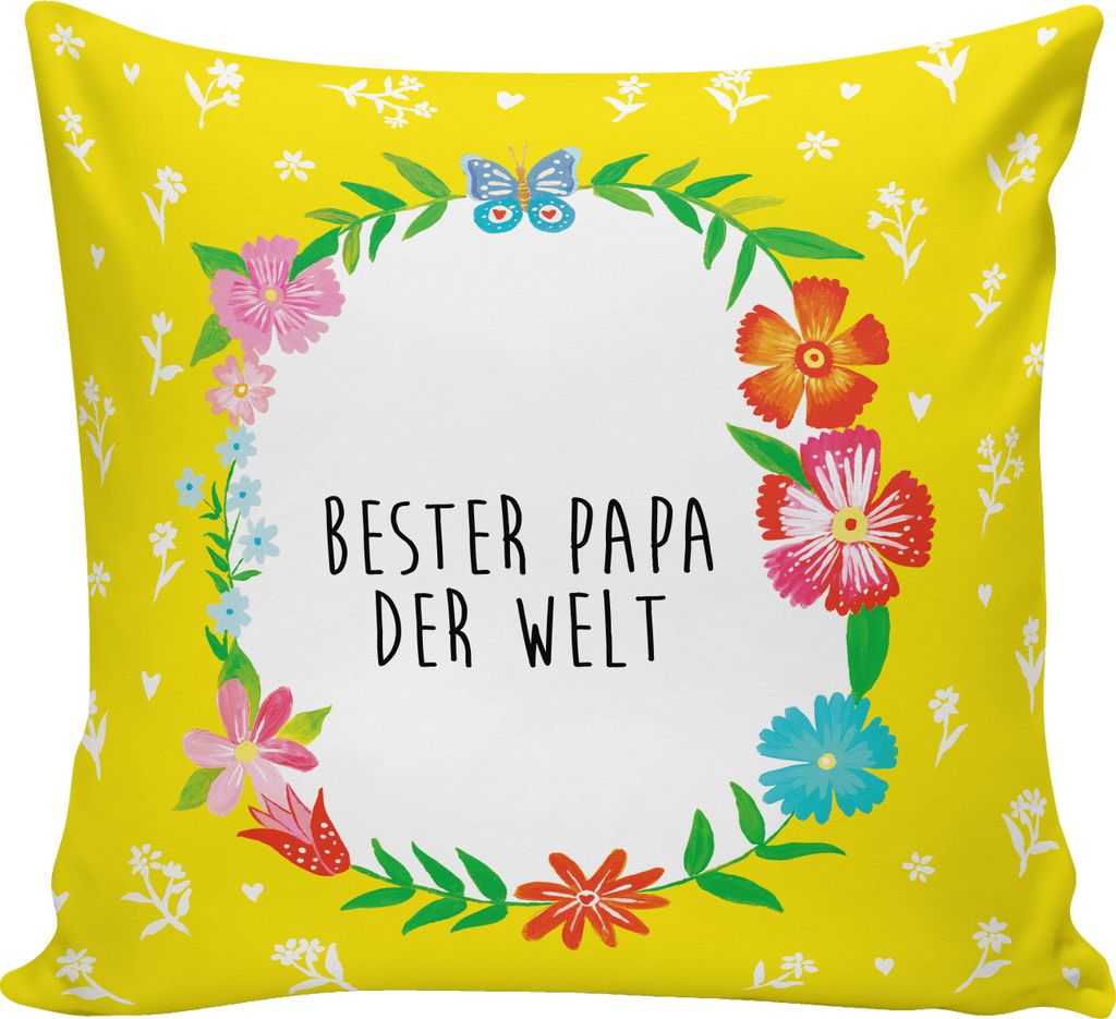 Mr. & Mrs. Panda kuschelkissen 40x40 Papa - Weiß - Geschenk, zier kissen, Deko, Papi, Sofa, Eltern, Bester, Dad, wohnzimmer