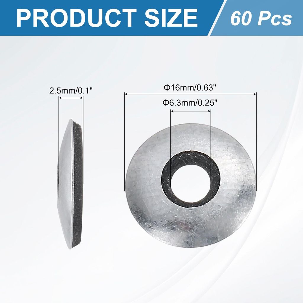 60 Stš¹ck M6.3x16mm EPDM Dichtungsscheiben, 304 Edelstahl Unterlegscheiben mit EPDM Neopren-Dichtscheiben fš¹r Schrauben und Bolzen, Silber&Sch...