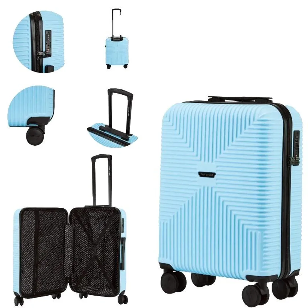 Sac de cabine anti-vol TSA grand format bleu en textile recyclé