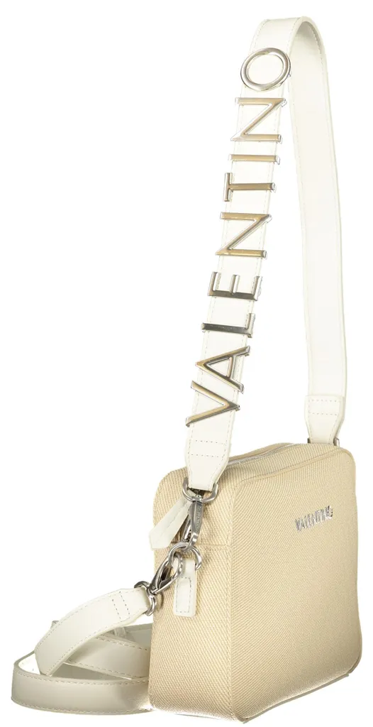 Petit sac à main beige type besace avec double rangement et bandoulière - 3