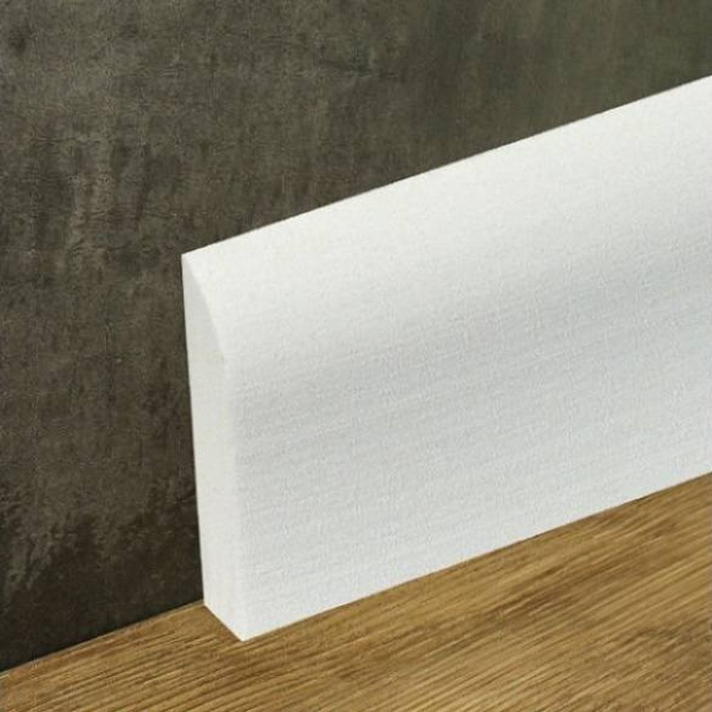 PROVISTON | Sockelleiste Hartschaum PVC | 10 x 69 x 2400 mm | Weiß | Kunststoff | Flexibel