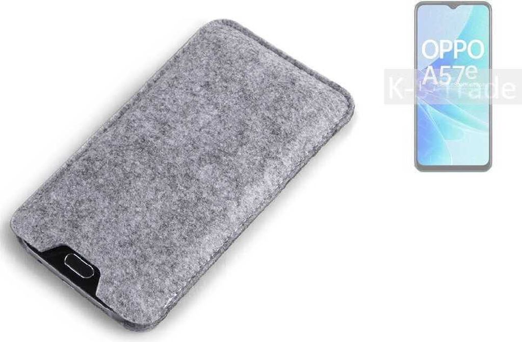 K-S-Trade Filz Handyhülle kompatibel mit Oppo A57e Schutzhülle Filztasche Filz Tasche Case Sleeve Handy Hülle Filzhülle grau