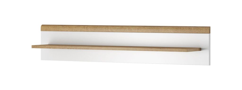 Wandregal – Wandboard – Regalboard – Hängeregal – PRIMO – P107 – Weiß / Sonoma Eiche – Modernes Wandboard für stilvolle Wohnräume