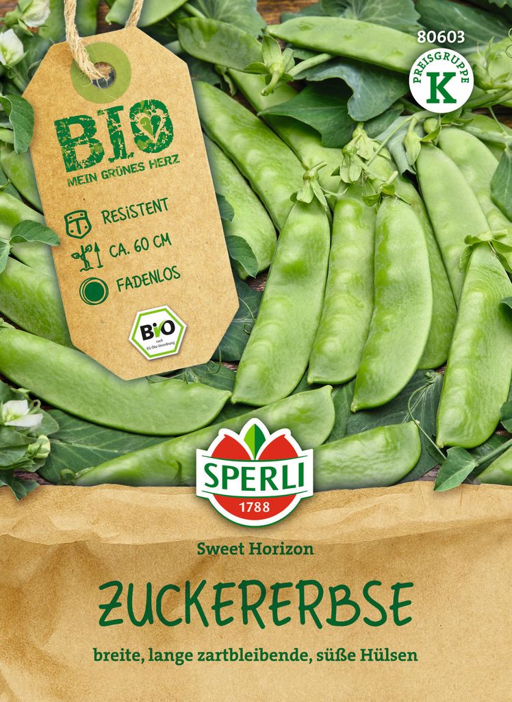 SPERLI Zuckererbsensamen Sweet Horizon Pisum sativum 3-4 lfd. Meter