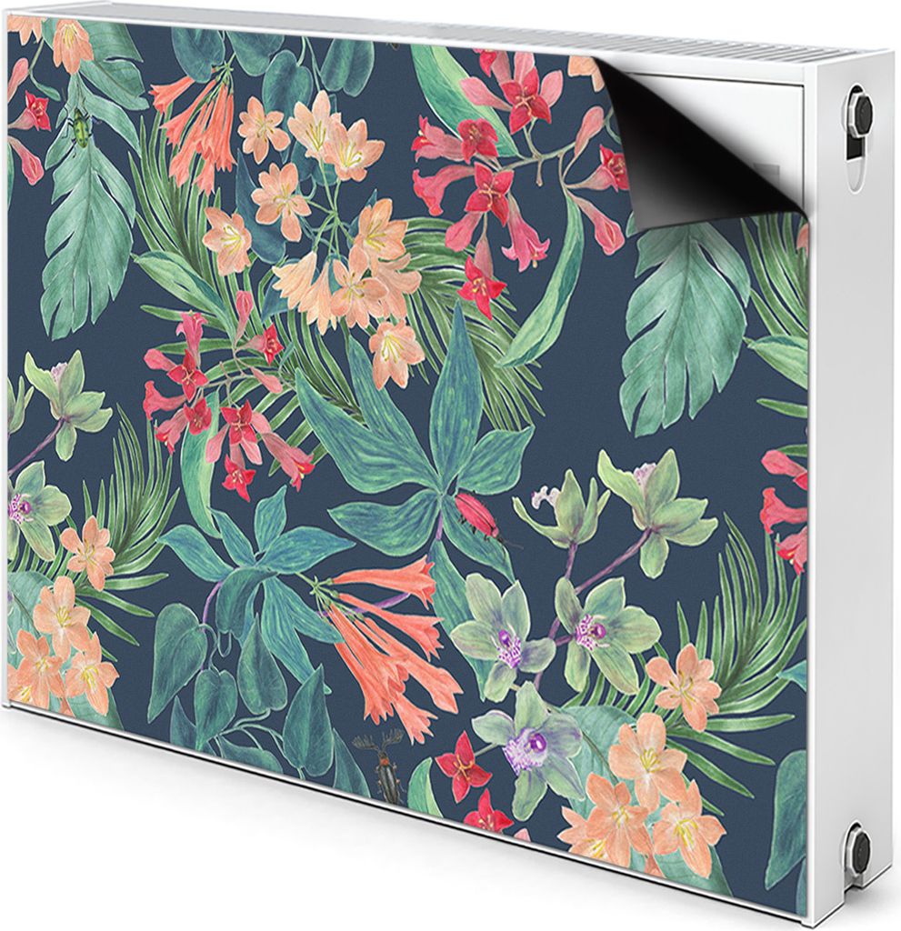 Magnet Radiator Magnet Mat Heizkörperverkleidung Heizkörper-Abdeckung Heizung 100x60 cm - Tropische, Zusammensetzung