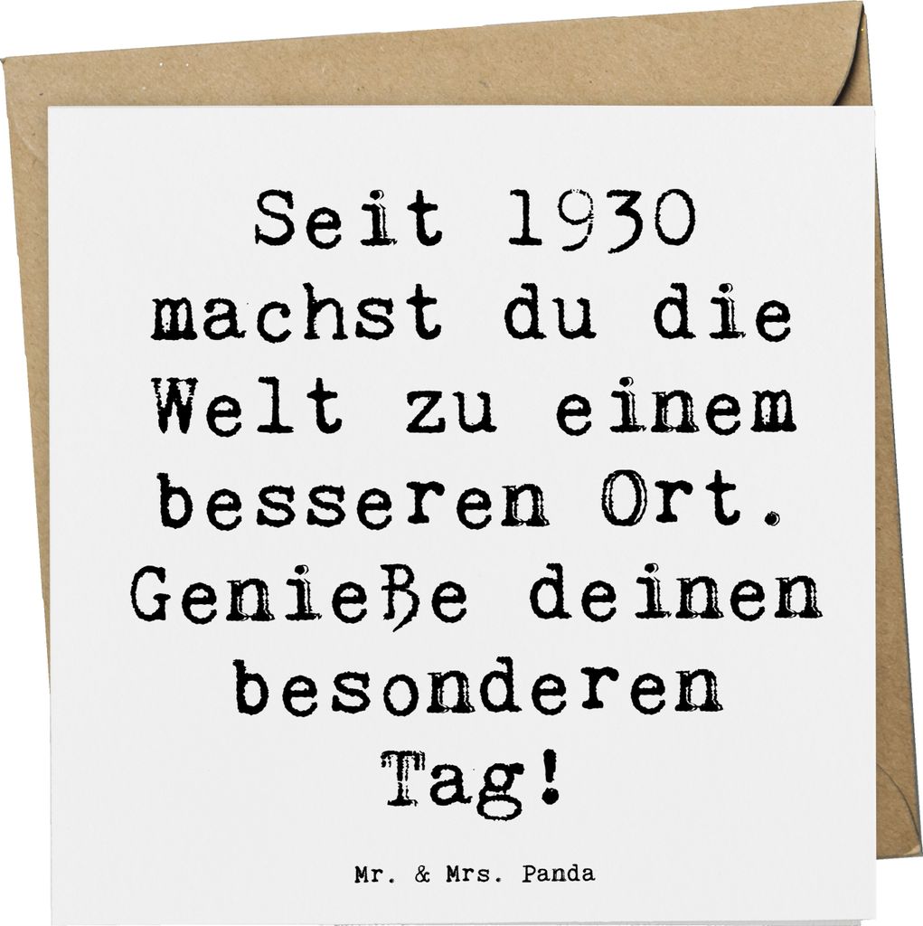 Mr. & Mrs. Panda Grußkarte Spruch 1930 Geburtstag - Weiß - Geschenk, positives Lebenswerk, Glückwunschkarte, Happy Birthday, doppelkarte, Klappk...