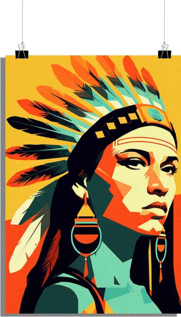 Indisches Mädchen Poster - Pop Art Poster - Kunst Poster - Kultur Poster - 61x91cm - Perfekt zum Einrahmen