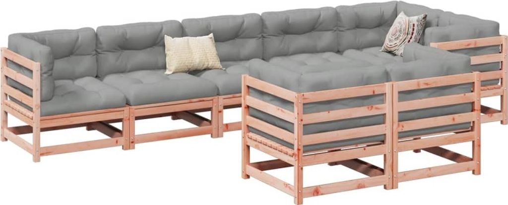 Design 8-tlg. Garten-Sofagarnitur Massivholz Douglasie, Gartenmöbel-Sets 2024 Neu