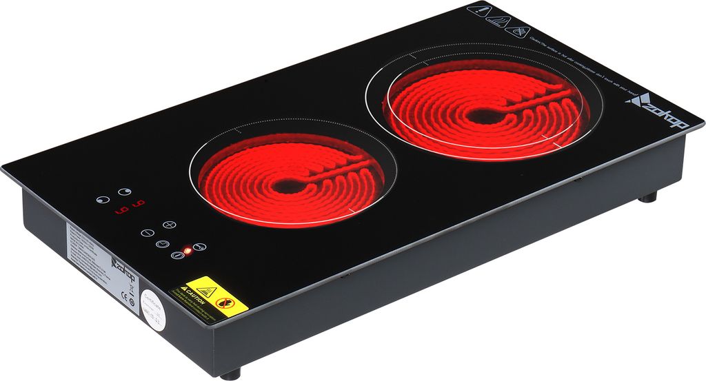 Kochplatte Elektroherd Doppel Keramikplatte mit Glaskeramik Tragbar Keramikplatte Kochfeld Keramikplatte Herdplatte Kochplatte Elektrokochfeld 3000W
