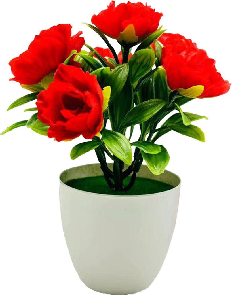 Künstliche Topfpflanzen, 7 Pfingstrosenblütenköpfe, für Zuhause, Büro, Wohnzimmer, Schlafzimmer, Hochzeit, Kunstblumen, Bonsai, Dekoration fü...
