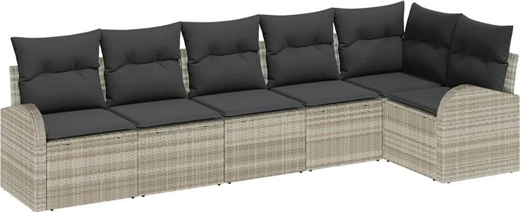 vidaXL Gartensofa-set Hellgrau Poly-Rattan