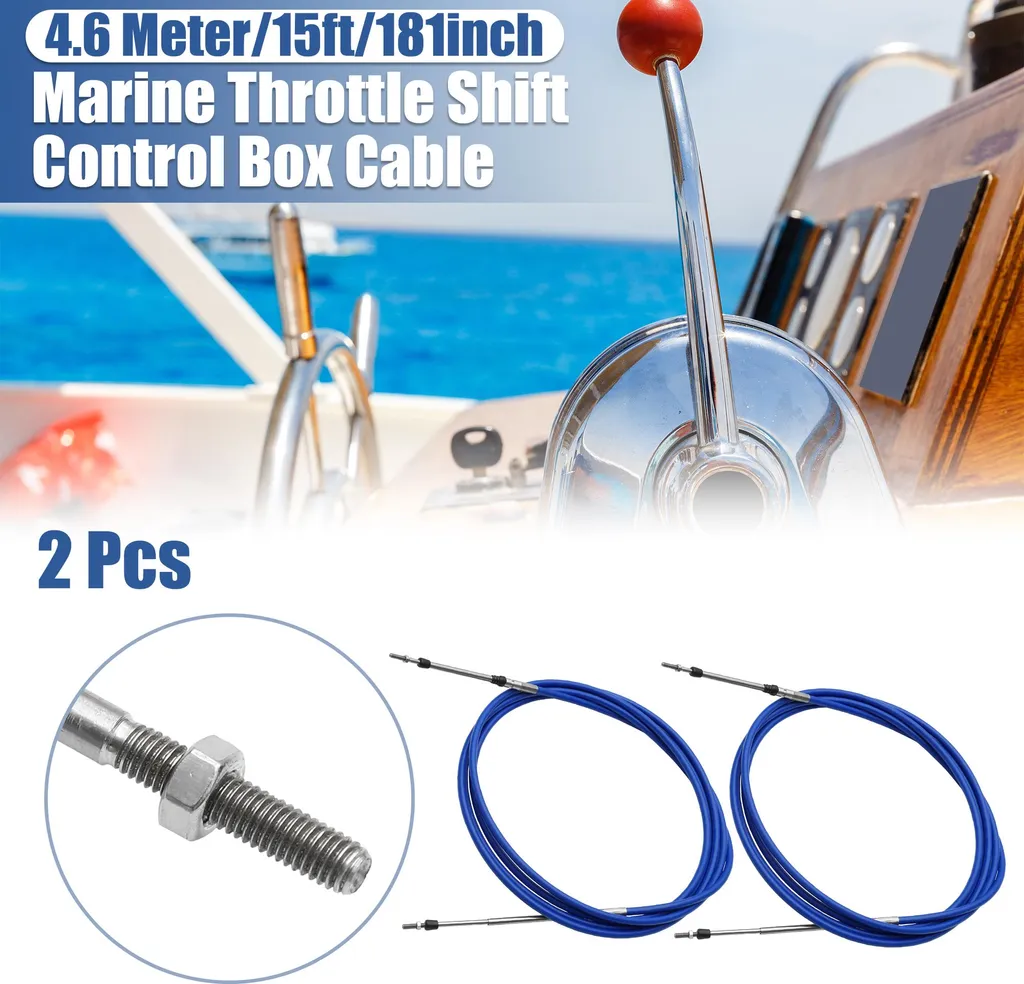Paire de Câbles de Commande à Distance 4,6m pour Moteur Marin Hors-Bord