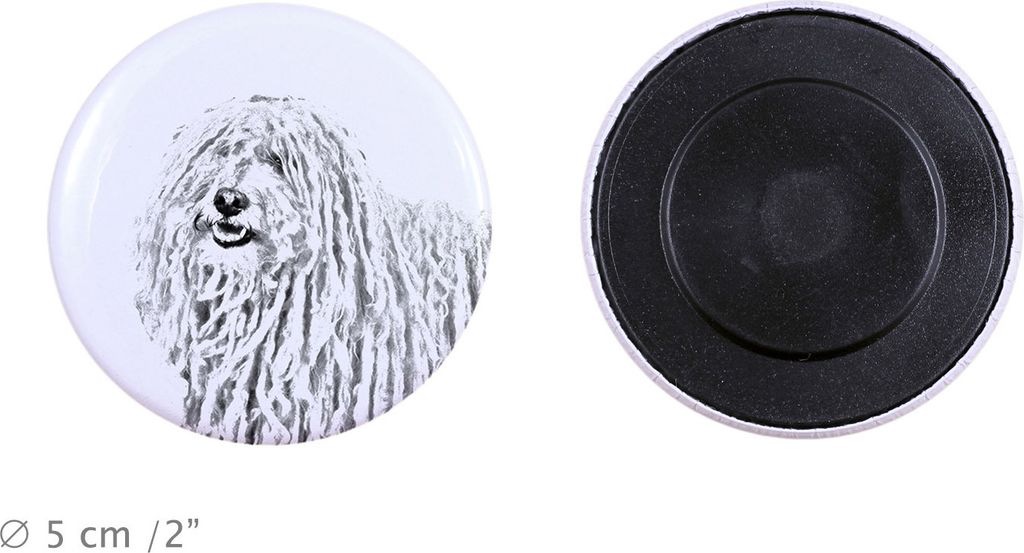 Puli Magnet mit einem Hundepfotenabdruck, außergewöhnlich leicht, starker Magnet, handgefertigtes Produkt der Marke Art-Dog