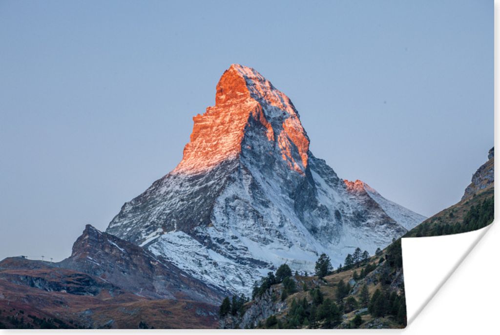 MuchoWow Poster Das Matterhorn in der Schweiz bei Sonnenaufgang 180x120 cm - Fotoplakat
