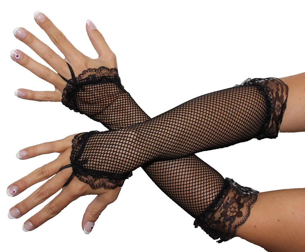 Netzhandschuhe Handschuhe Netz schwarz Lang Fingerling Produktbild 