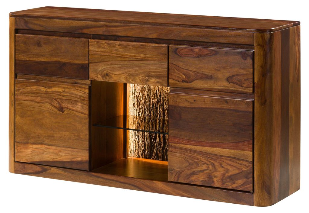 MASSIVMOEBEL24 Sideboard Sheesham 146x40x80 walnuss Produktbild 