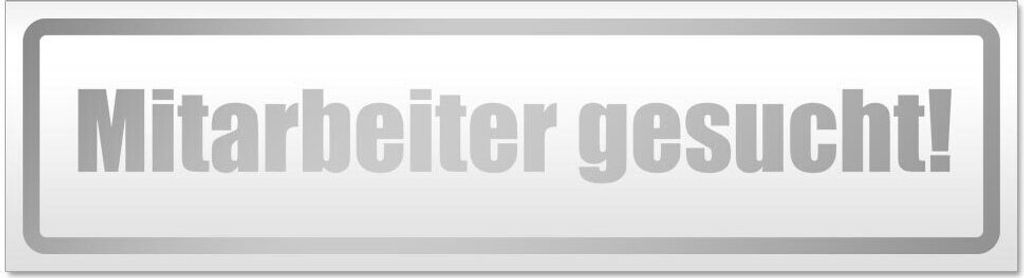 Kiwistar Mitarbeiter gesucht! Magnetschild Schild magnetisch - 30cm Silber - Magnetfolie für Auto PKW Kfz