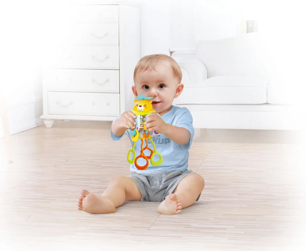 Jouet Sensoriel Bébé Silicone - Corde à Tirer et Boutons Multi-Texture - 3