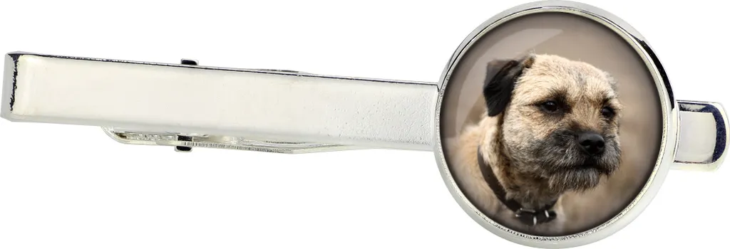 Spilla da Cravatta Border Terrier Art-Dog: Gioiello Uomo Fatto a Mano